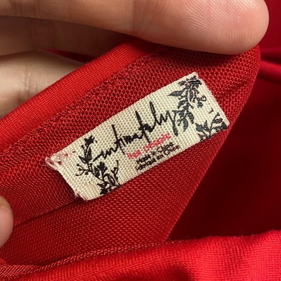 *SOLD* Free People Intimately Bright Red Bodysuit W/ Open Back Size Large - Picture 2 of 4